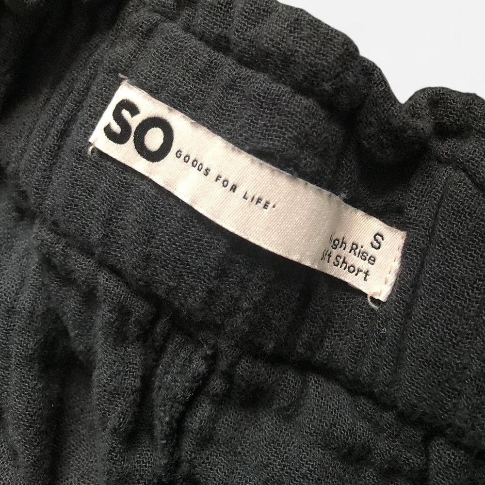 SO Black gauze Shorts Elastic Waistband 100% cotton size small - Picture 4 of 7